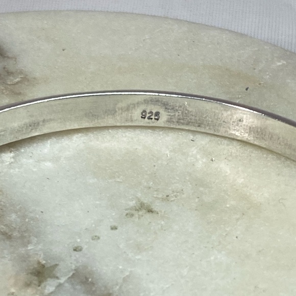 925 STERLING SILVER VINTAGE smooth shiny bangle bracelet - Picture 8 of 8